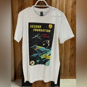 Isaac Asimov 'Second Foundation' Graphic premium cotton White Men's T-Shirt
